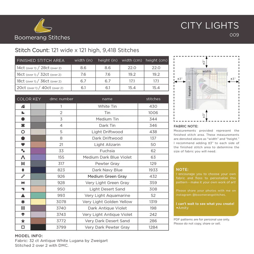 City Lights - Cross Stitch Pattern
