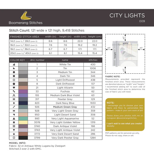 City Lights - Cross Stitch Pattern