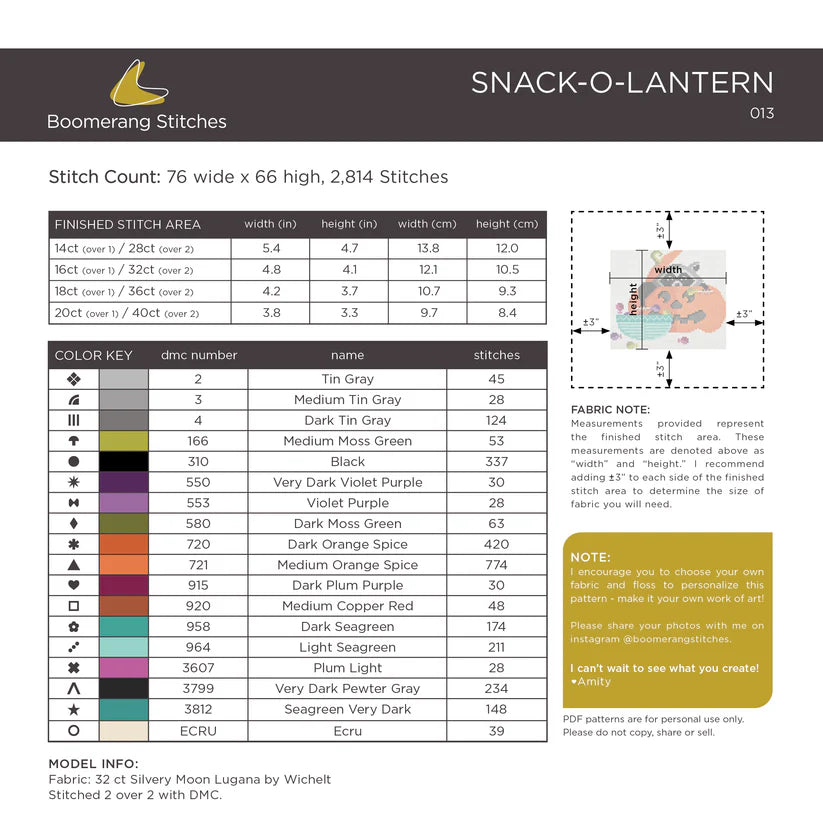 Snack-O-Lantern - Cross Stitch Pattern