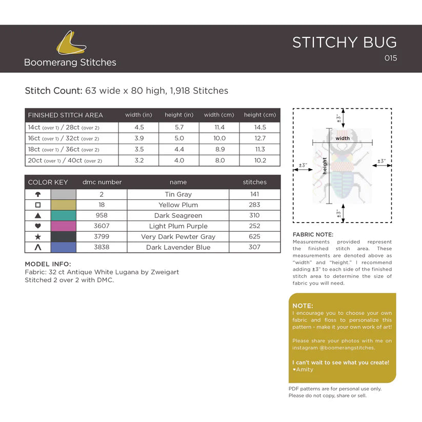 Stitchy Bug - Cross Stitch Pattern