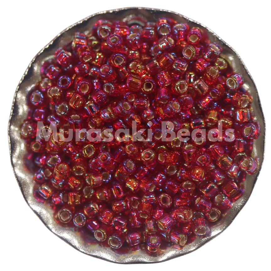 Size 11 - Murasaki Lt. Ruby AB Silver Lined Beads