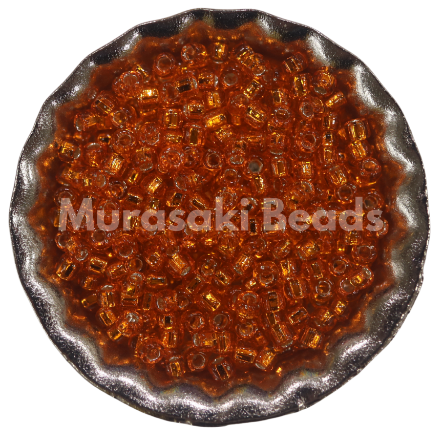 Size 11 - Murasaki Dark Orange Silver Lined Beads