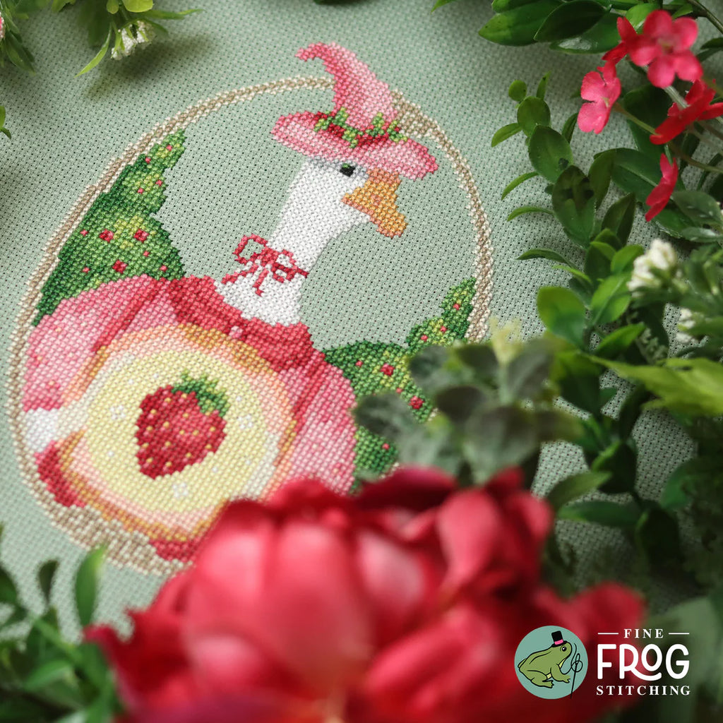 Strawberry Goose Witch - Cross Stitch Pattern