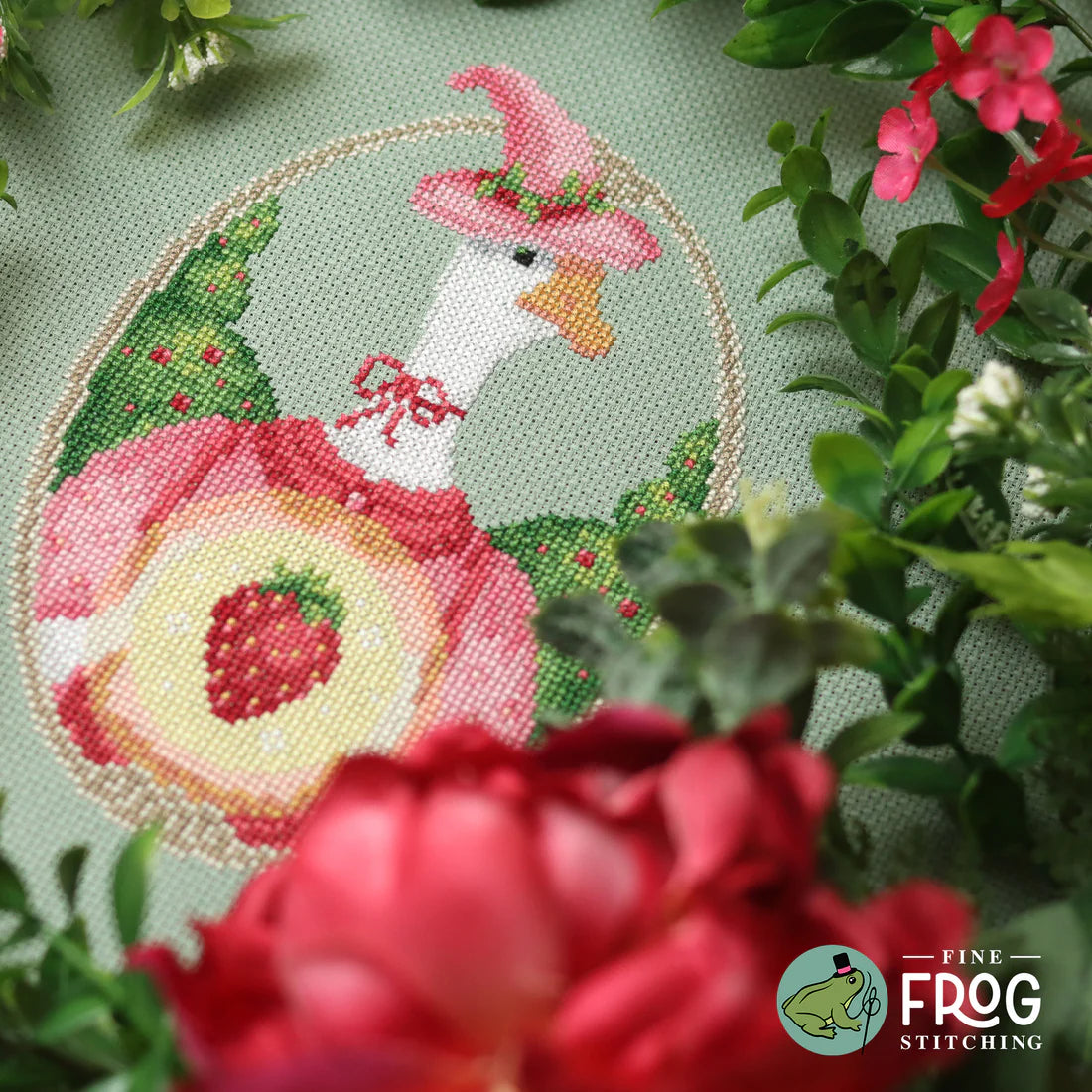Strawberry Goose Witch - Cross Stitch Pattern