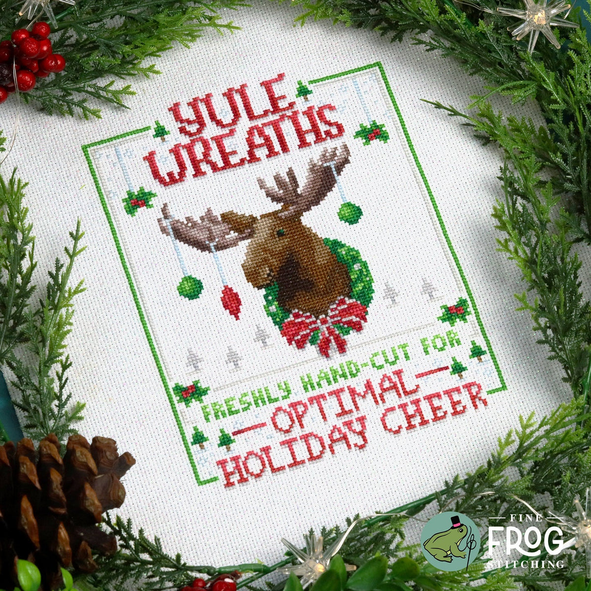 Yule Wreath Advert - Cross Stitch Pattern
