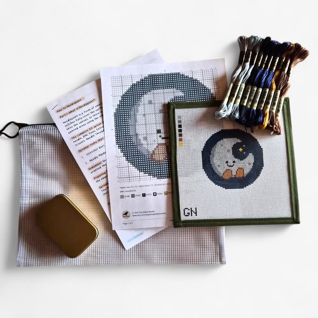 Happy Moon Needlepoint Kit