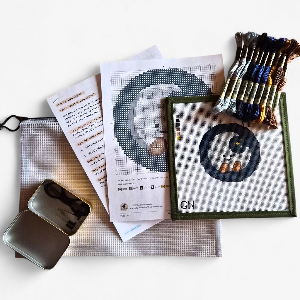 Happy Moon Needlepoint Kit