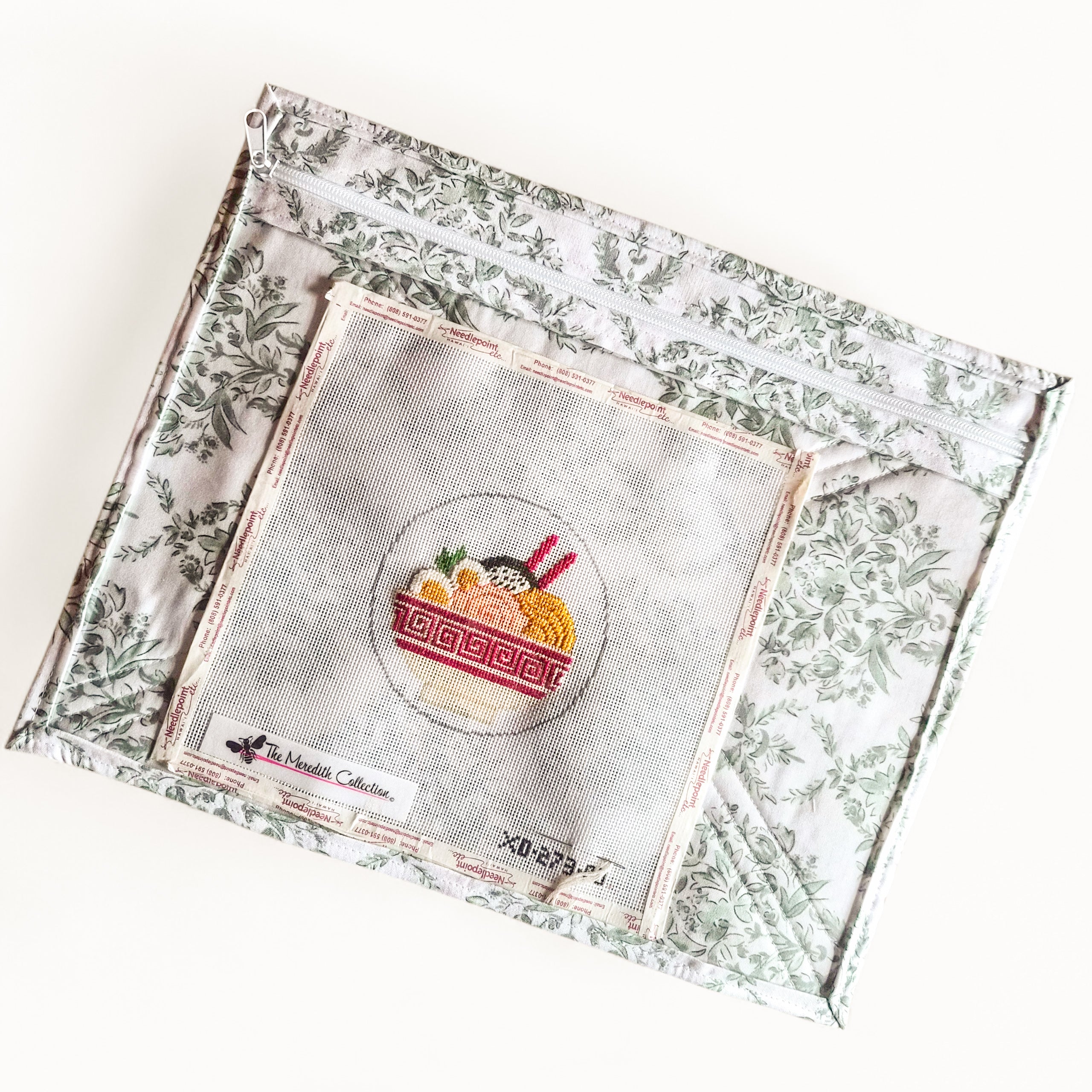Green Floral Project Bag