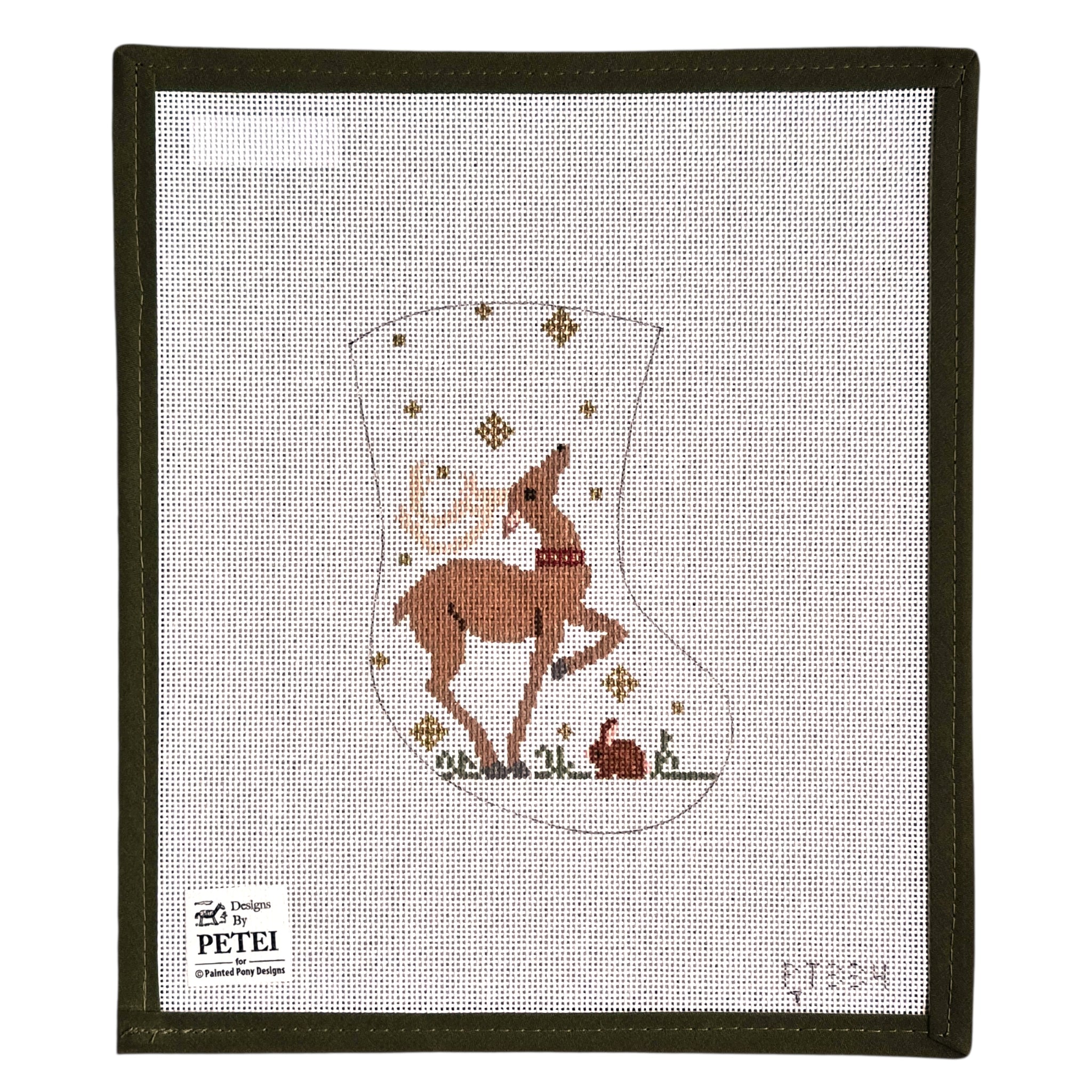 Prancing Deer Mini Stocking - Designs by Petei