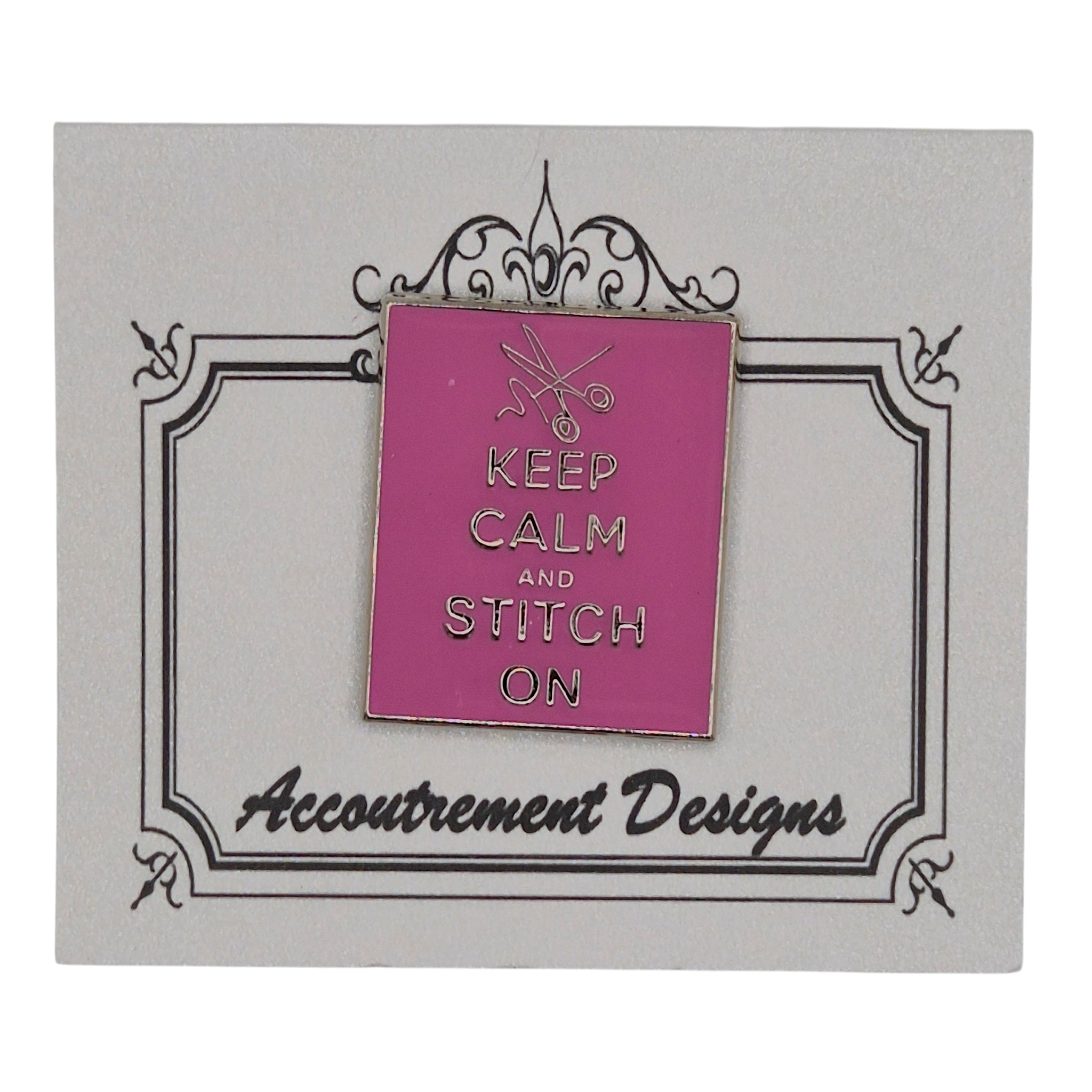 Pink Keep Calm & Stitch On Needle Minder
