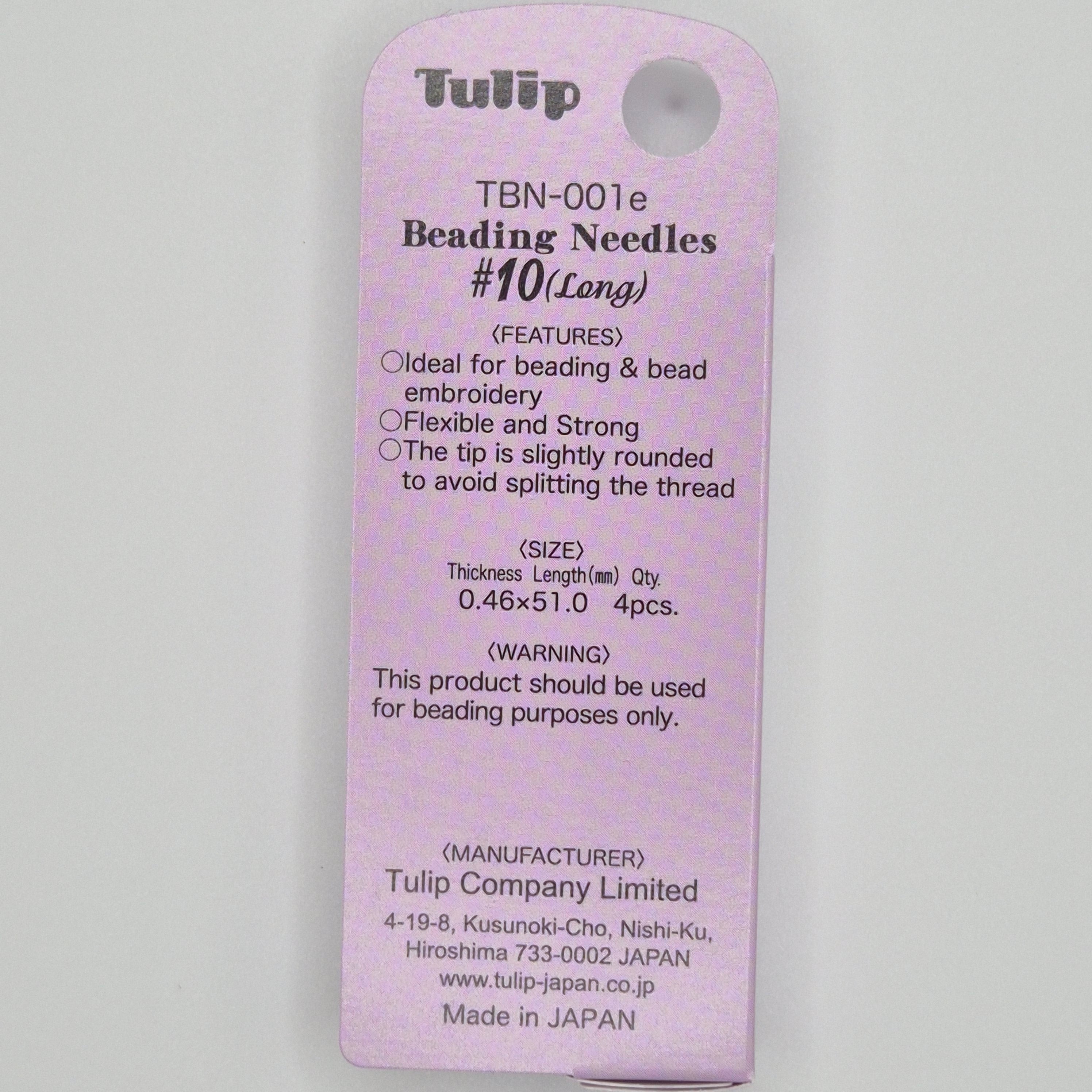 Tulip Beading Needles #10 Long
