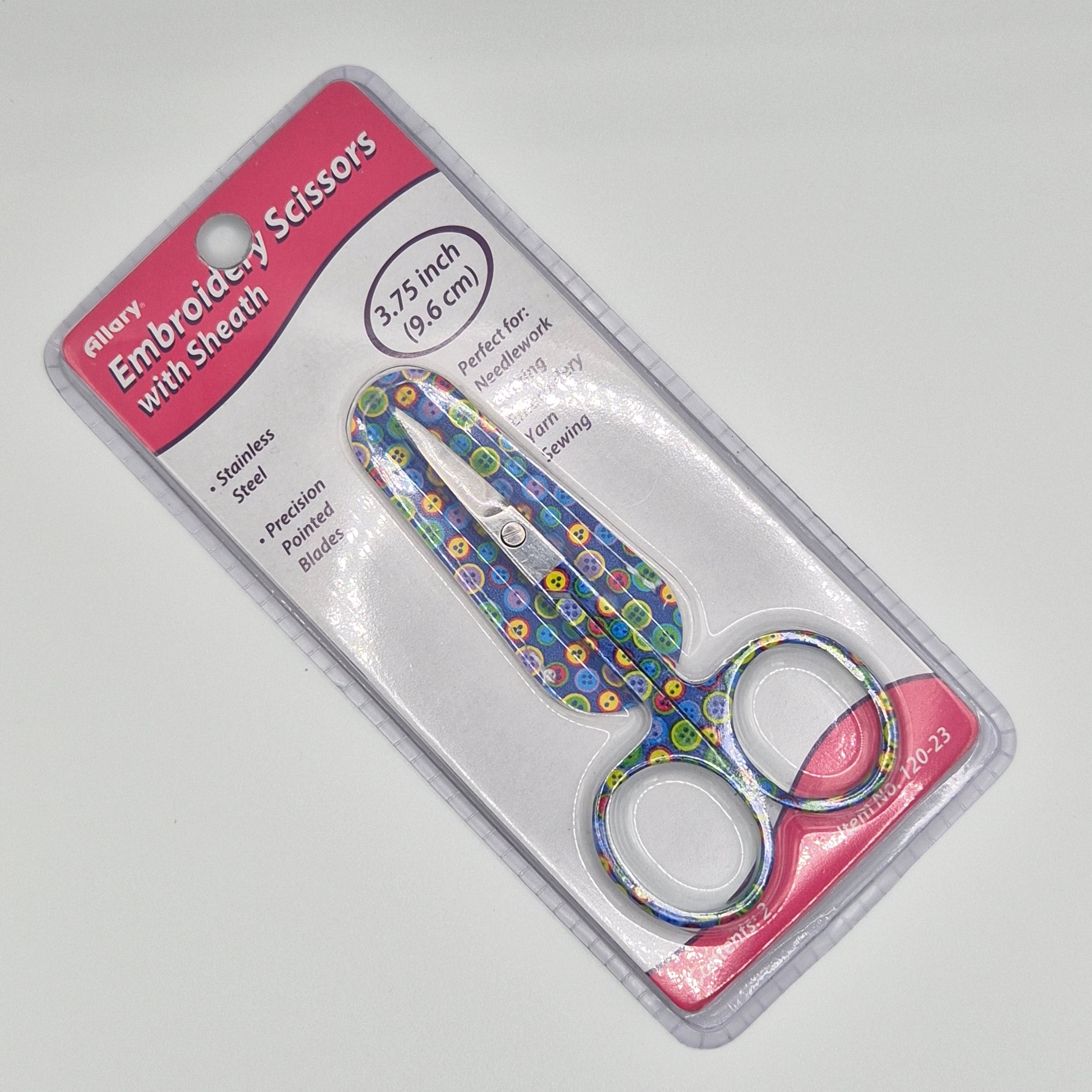 Embroidery Scissors with Sheath - Rainbow Buttons