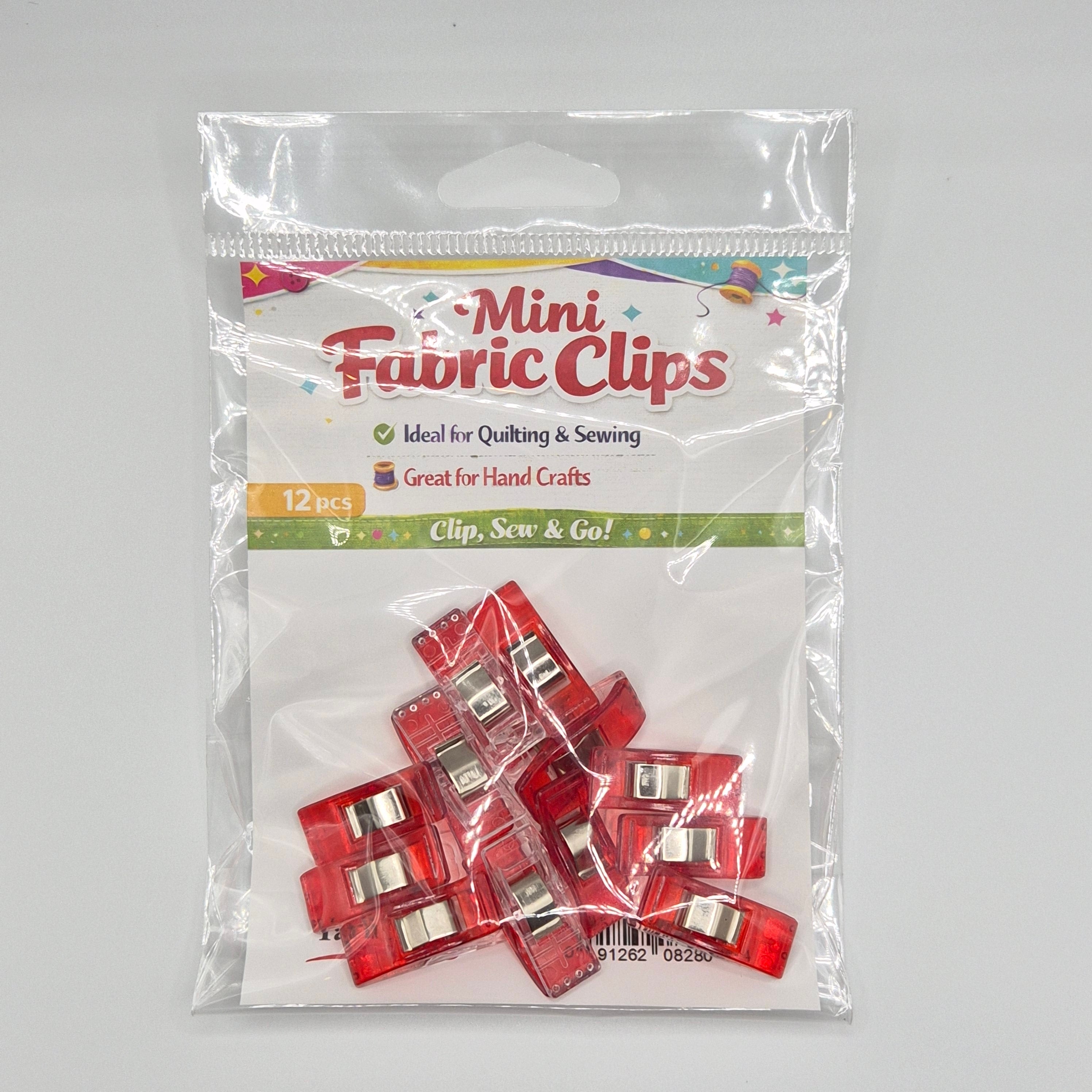 Red Mini Fabric Clips - Pack of 12