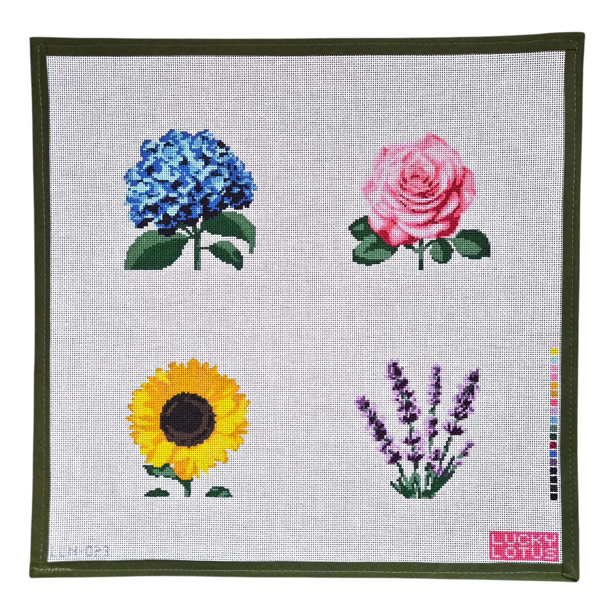 Summer Flowers Coaster Set - Lucky Lotus Needlepoint