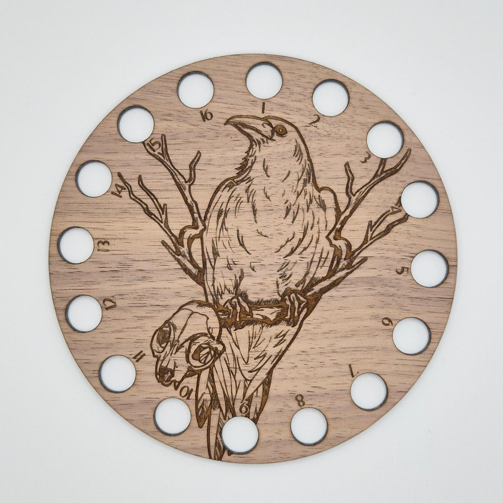 Crow & Skull Embroidery Floss Storage Holder