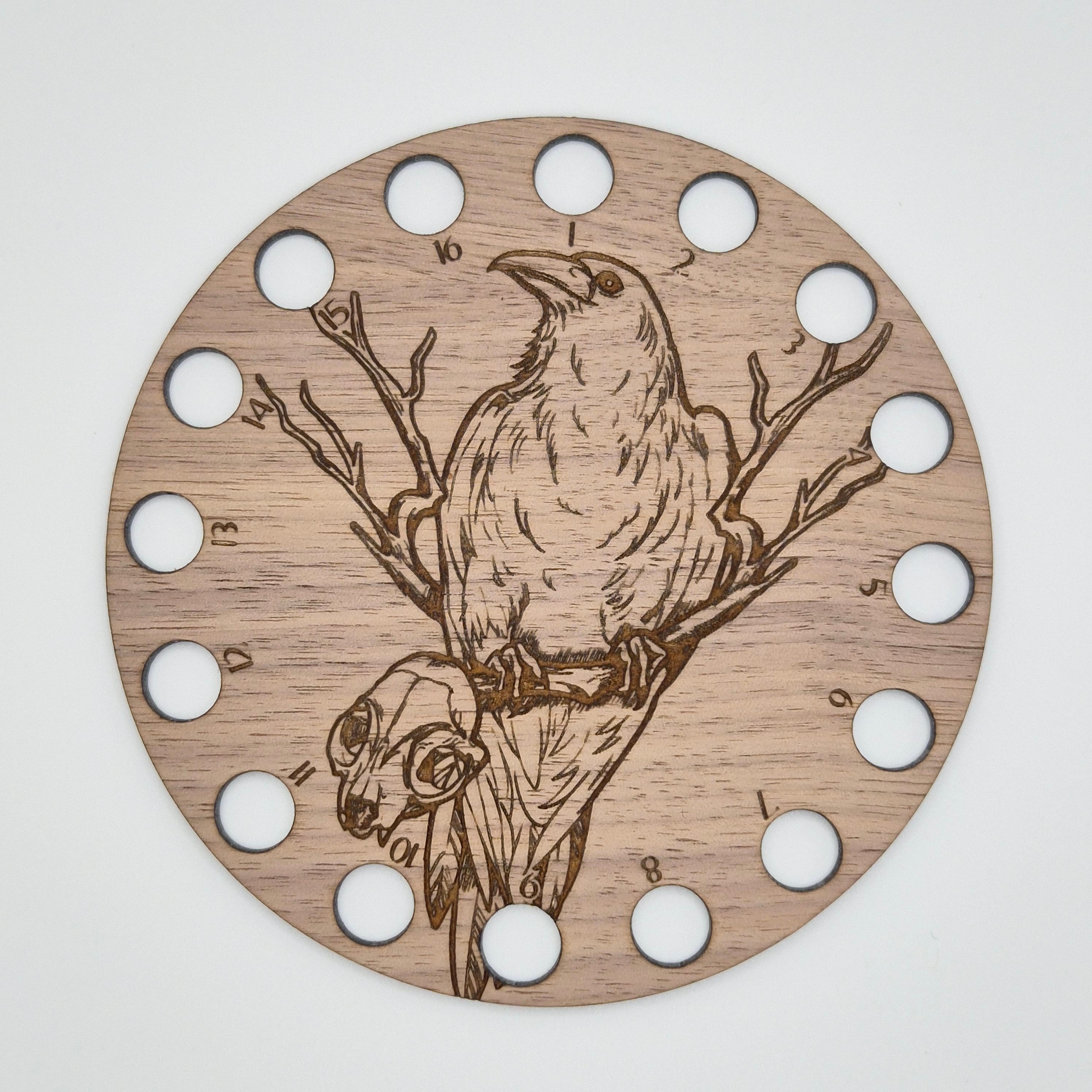 Crow & Skull Embroidery Floss Storage Holder