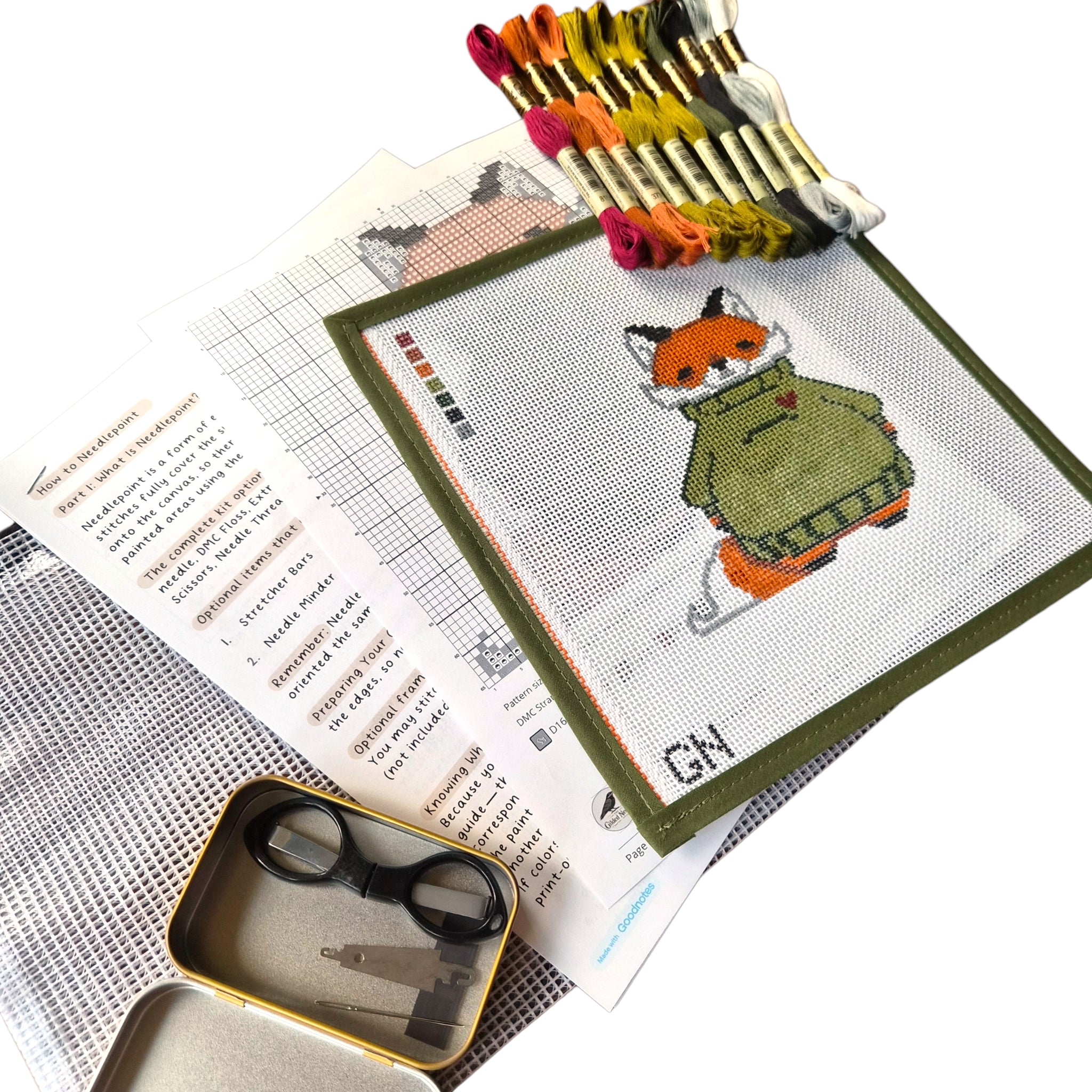 Sweater Fox Needlepoint Kit