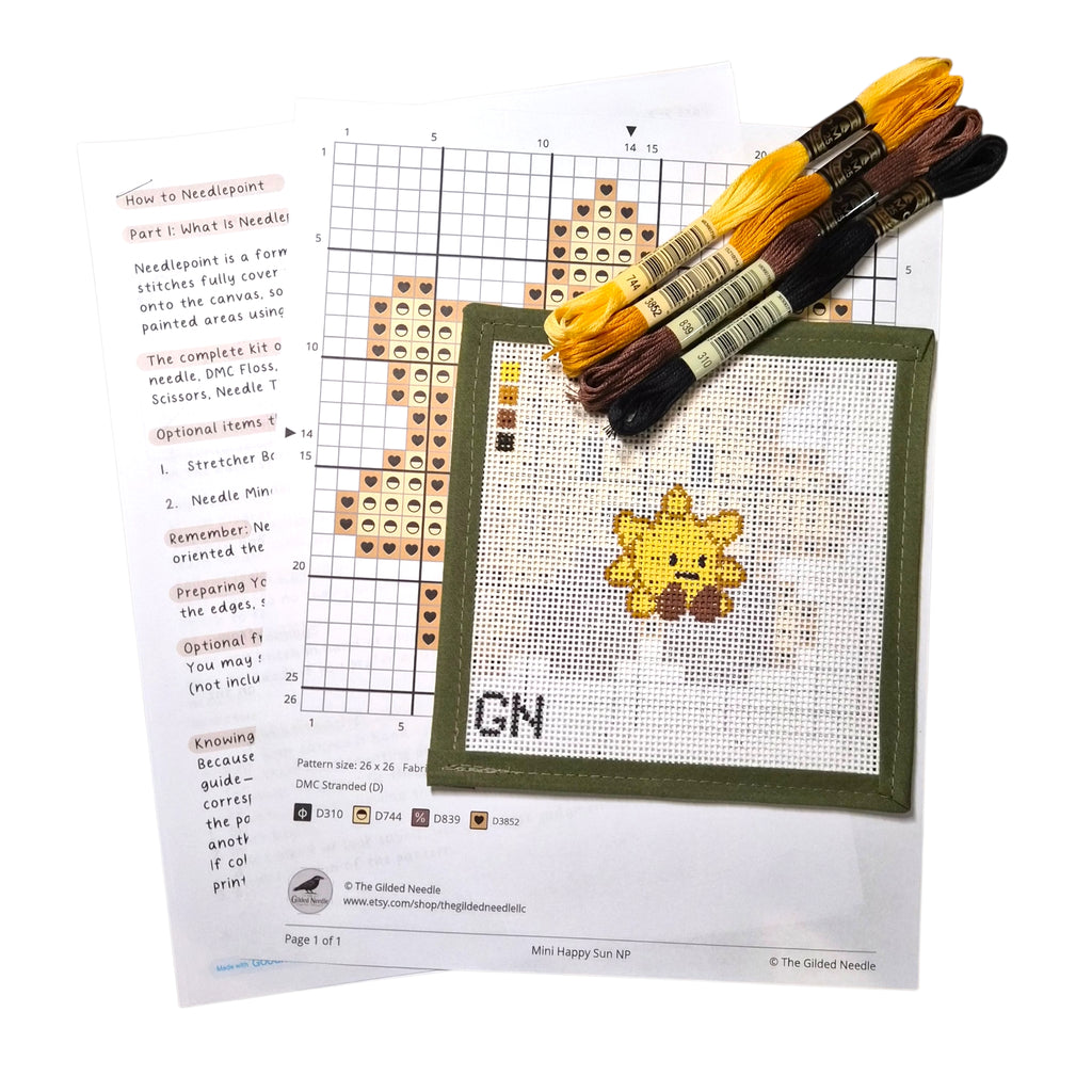 Mini Happy Sun Needlepoint Kit