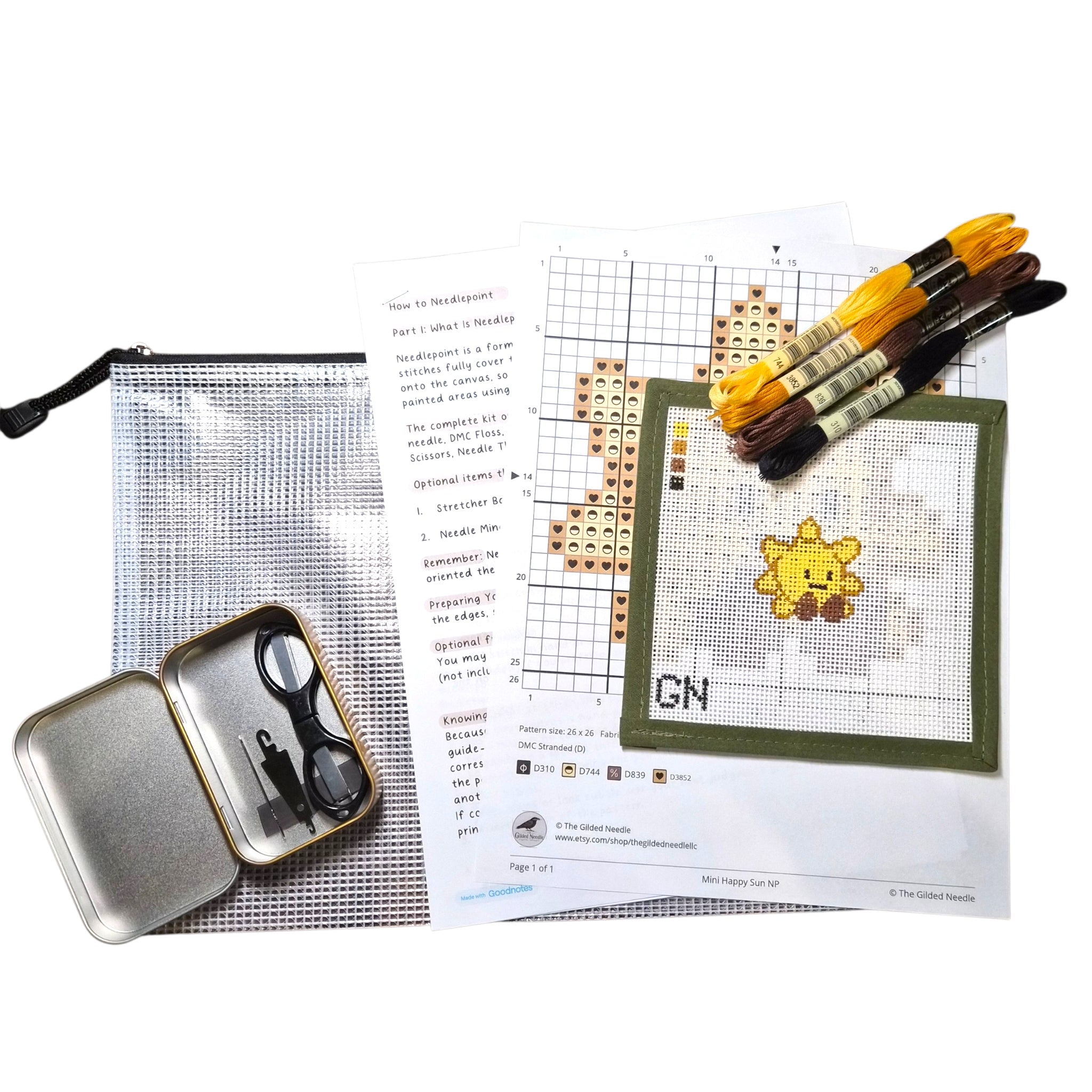 Mini Happy Sun Needlepoint Kit