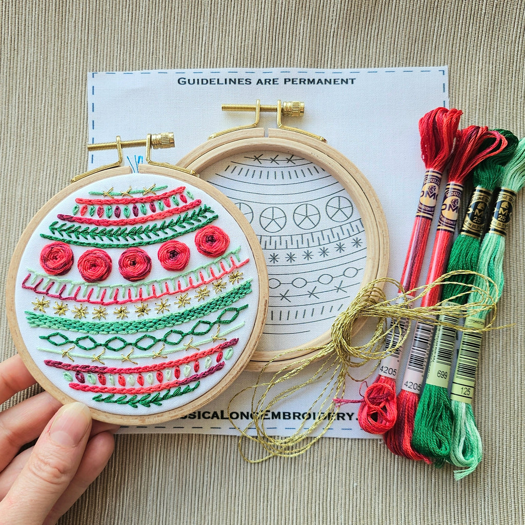 Deck the Halls Holiday Ornament Embroidery Kit