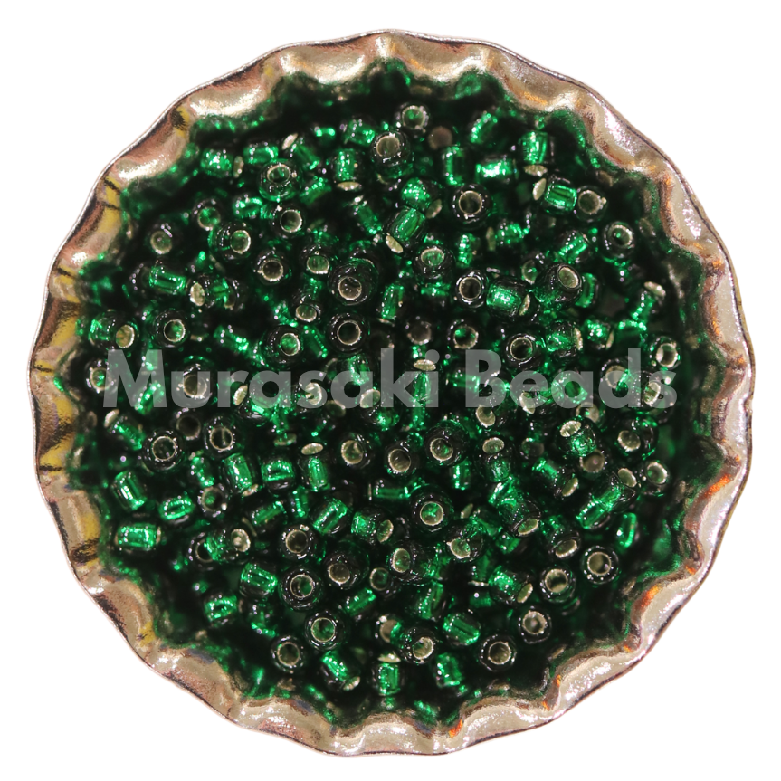 Size 11 - Murasaki Xmas Green Silver Lined Beads