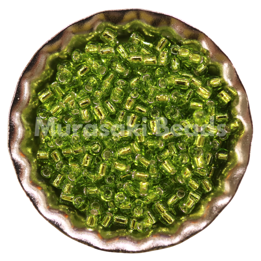 Size 11 - Murasaki Lime Green Silver Lined Beads
