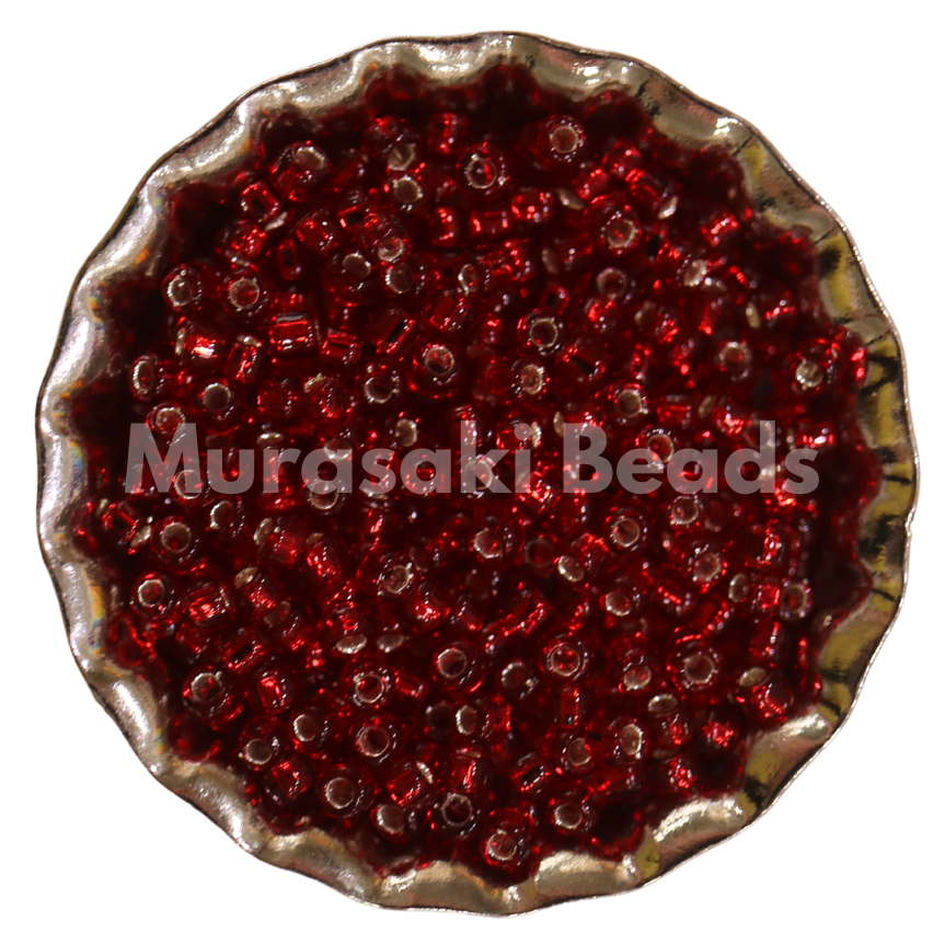Size 11 - Murasaki Red Silver Lined Beads