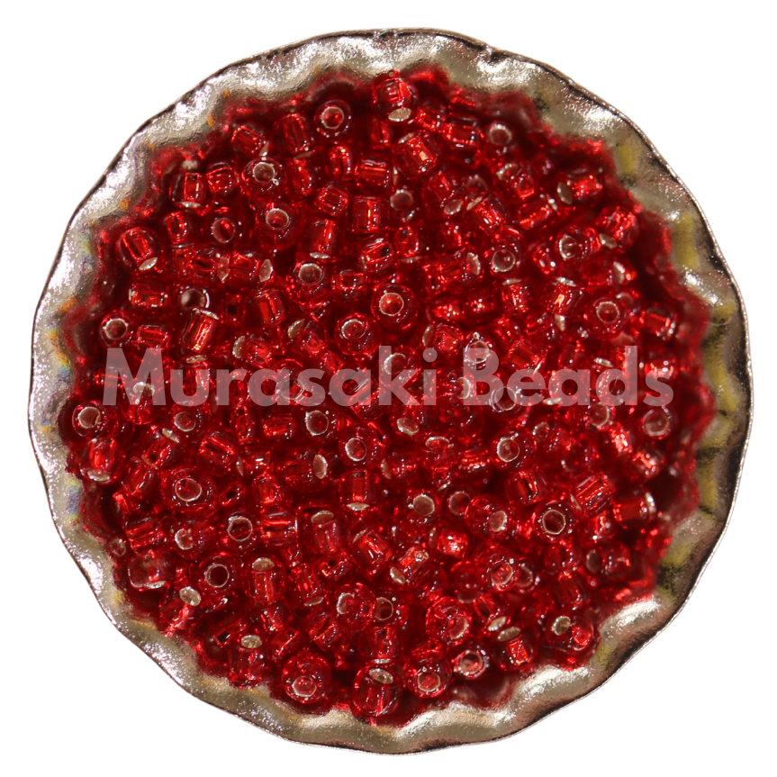 Size 11 - Murasaki Lt. Red Silver Lined Beads