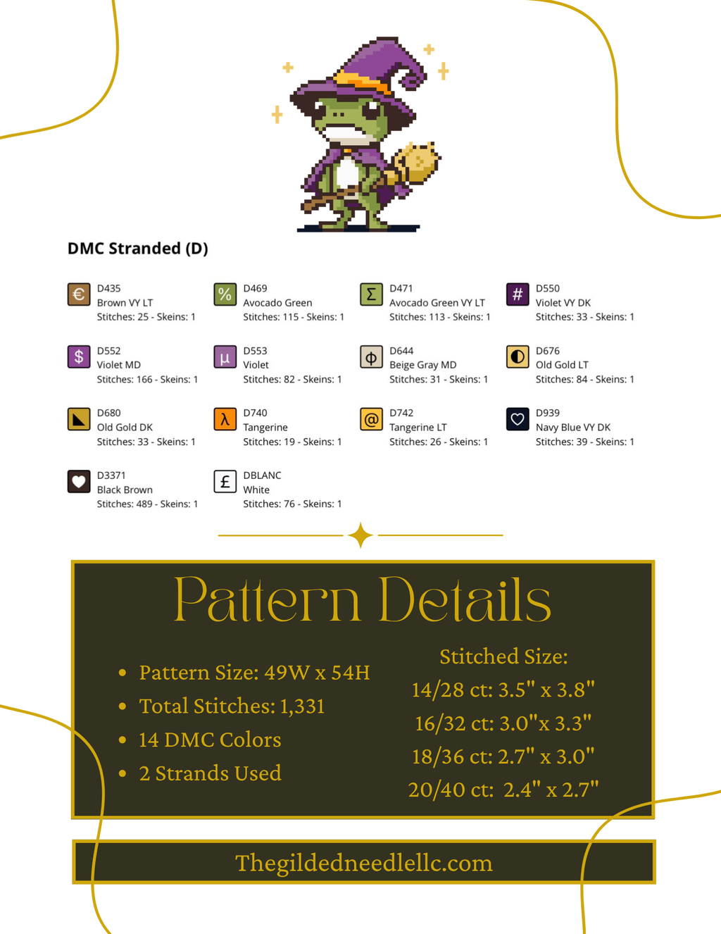 Witchy Frog - Cross Stitch Pattern