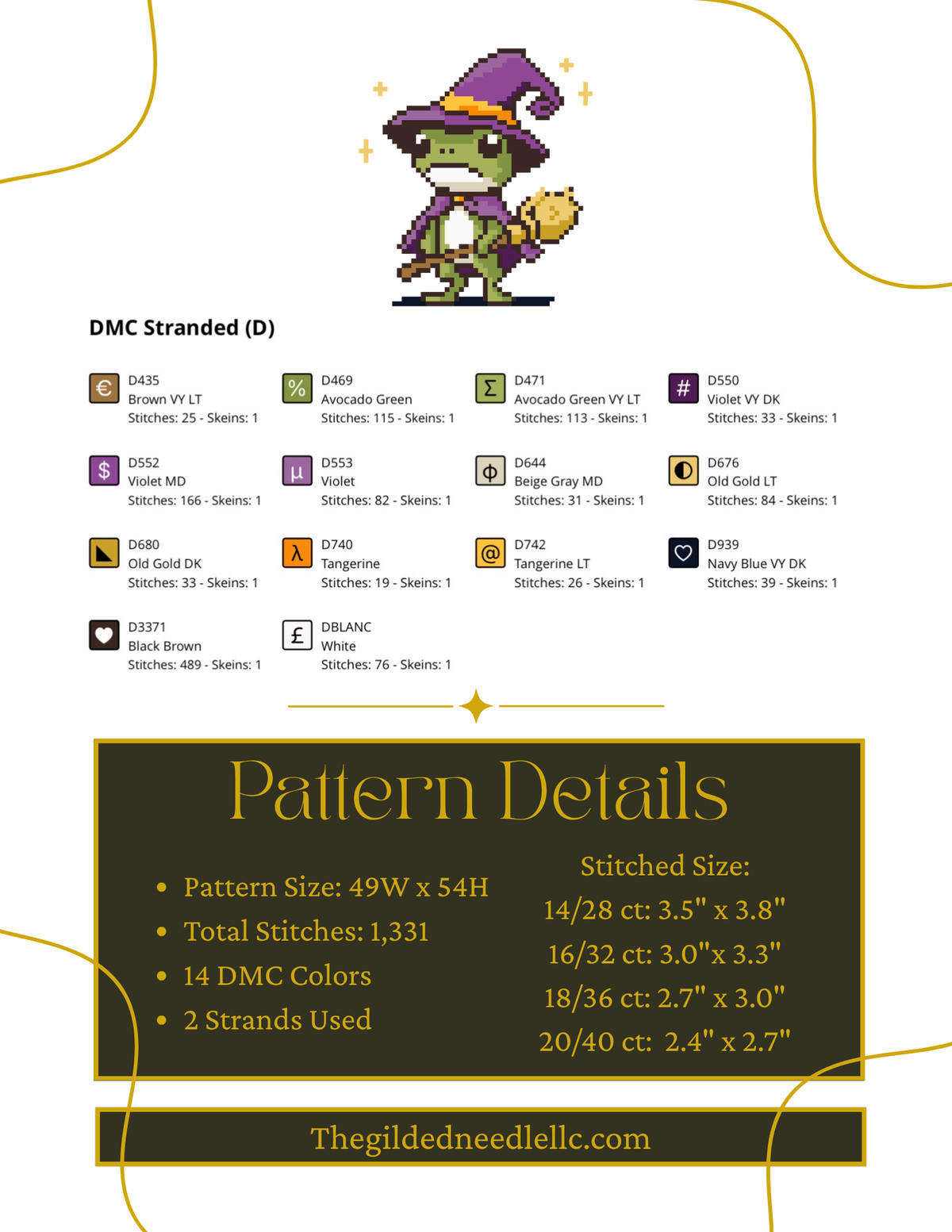 Witchy Frog - Cross Stitch Pattern