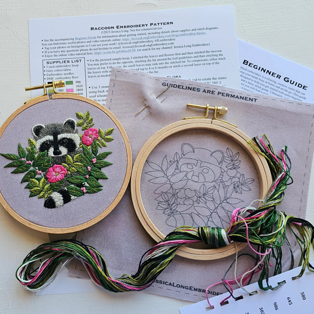 Raccoon Embroidery Kit