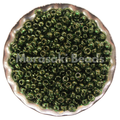 Size 11 - Murasaki Xmas Green Gold Luster Beads