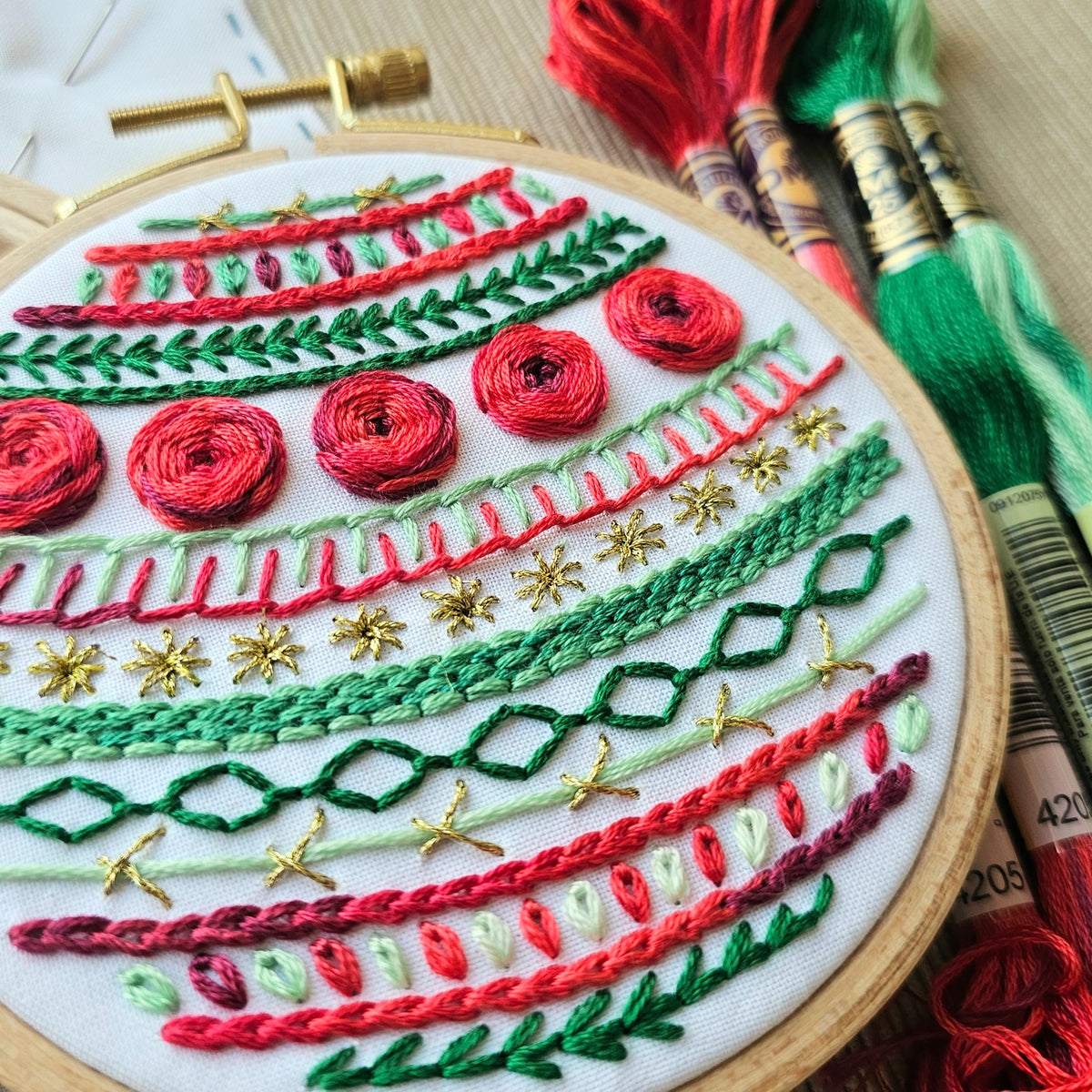 Deck the Halls Holiday Ornament Embroidery Kit