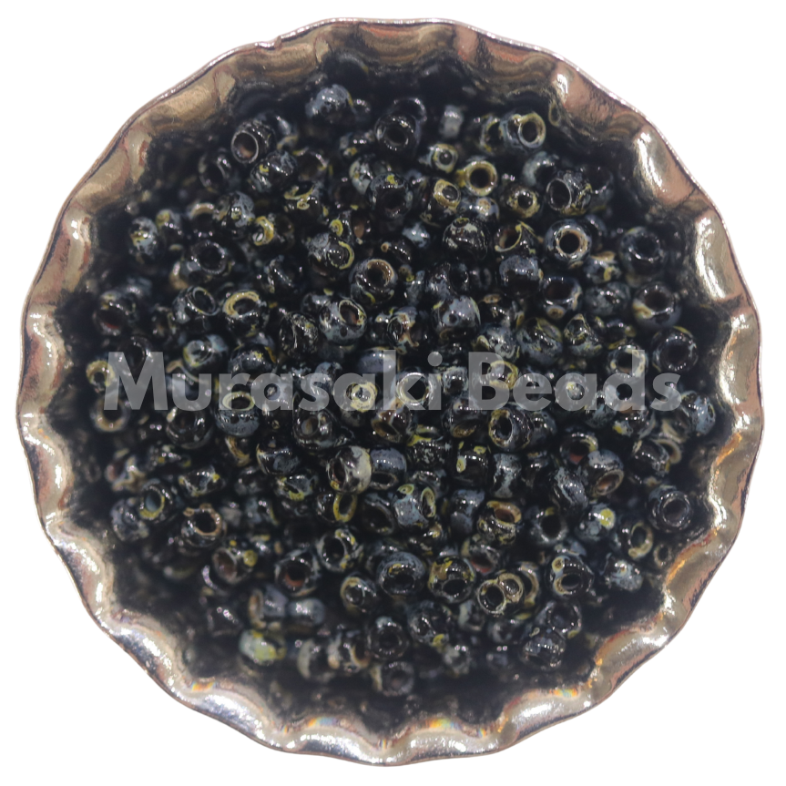 Size 11 - Murasaki Black Picasso OP Beads