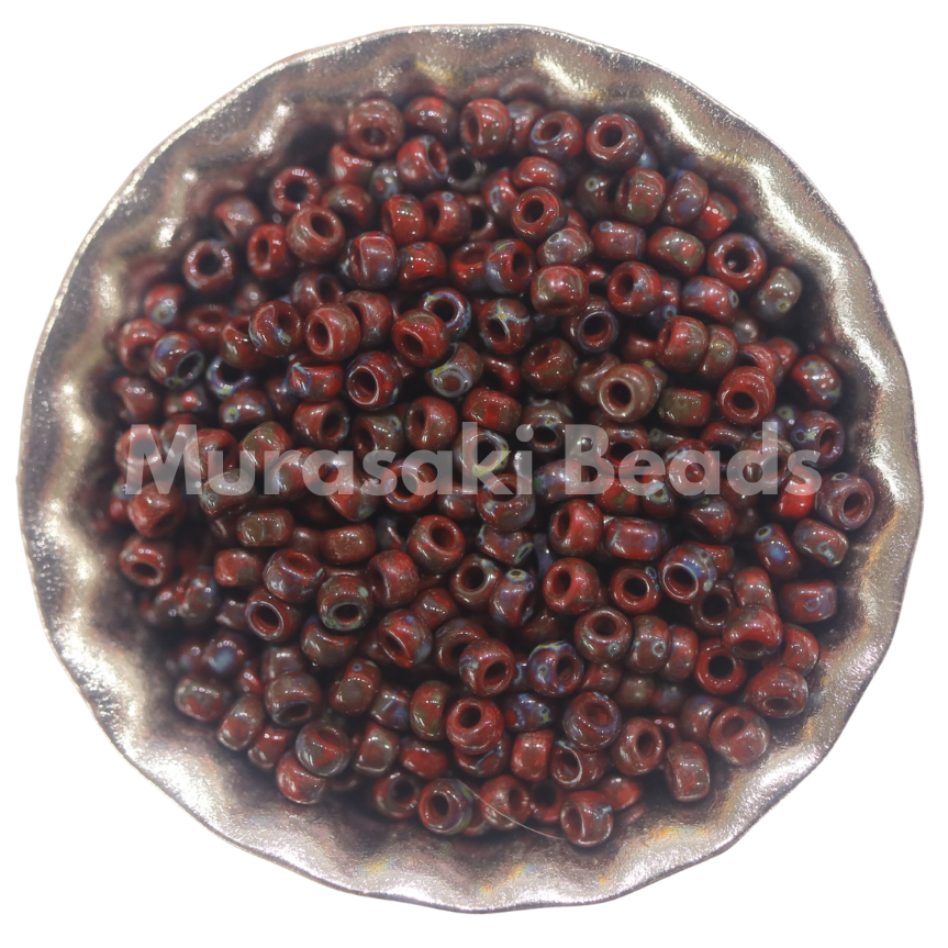 Size 11 - Murasaki Red Picasso OP Beads
