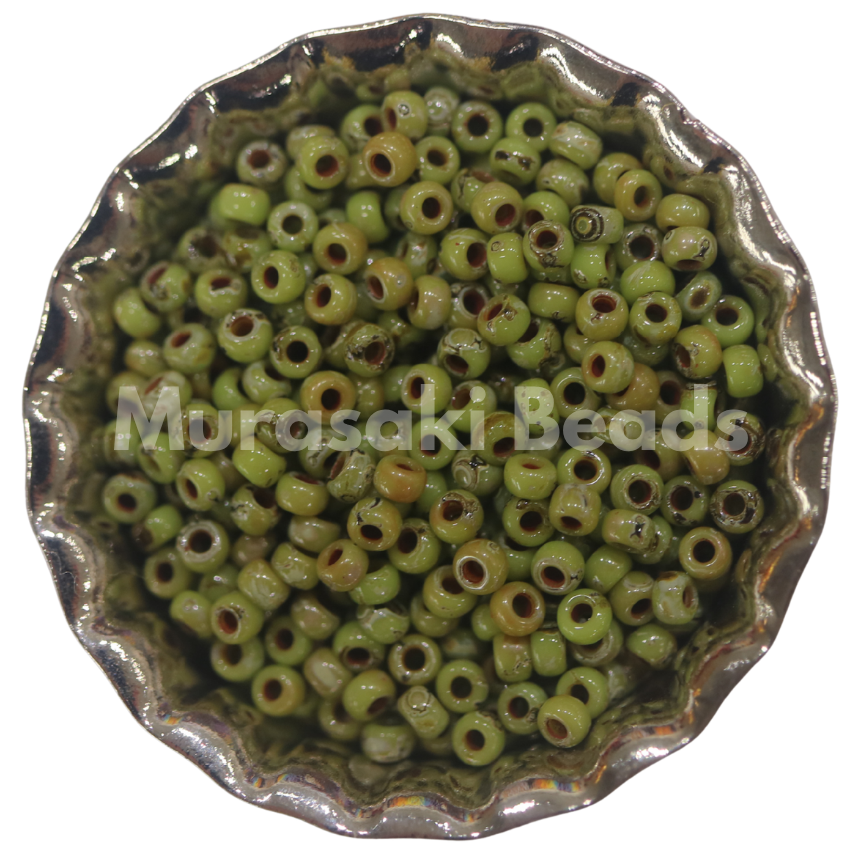 Size 11 - Murasaki Chartreuse Picasso OP Beads