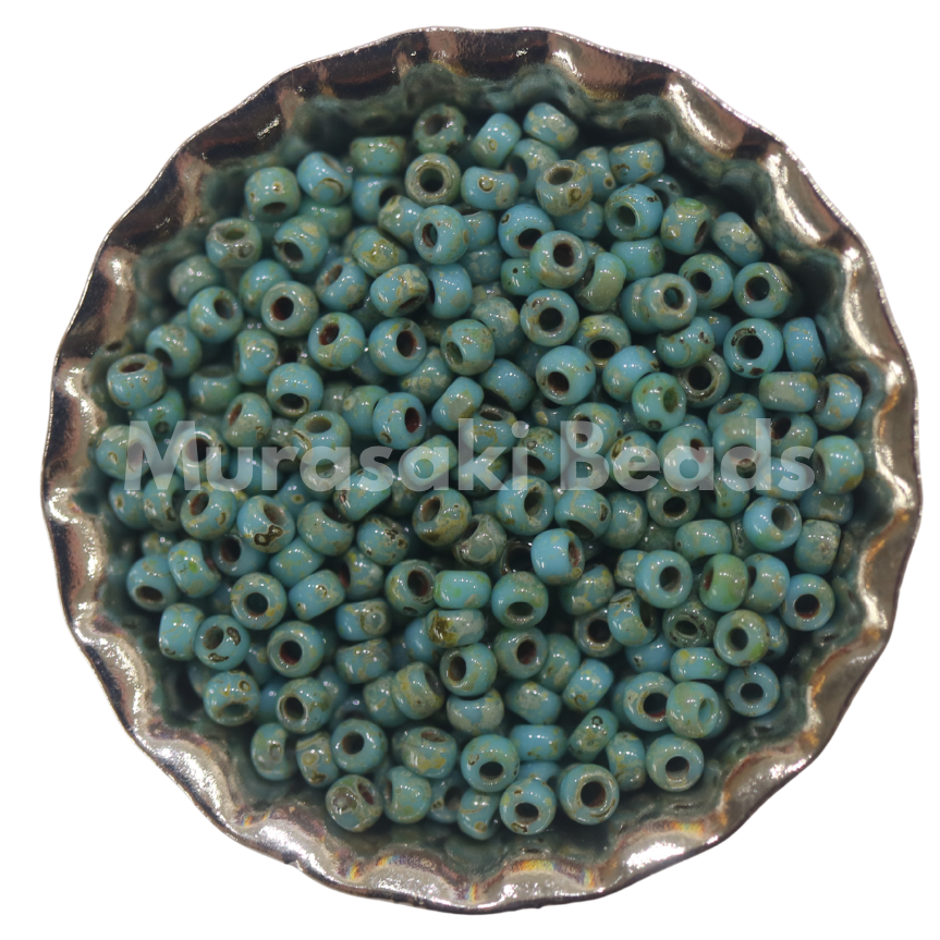 Size 11 - Murasaki Turquoise Blue Picasso OP Beads