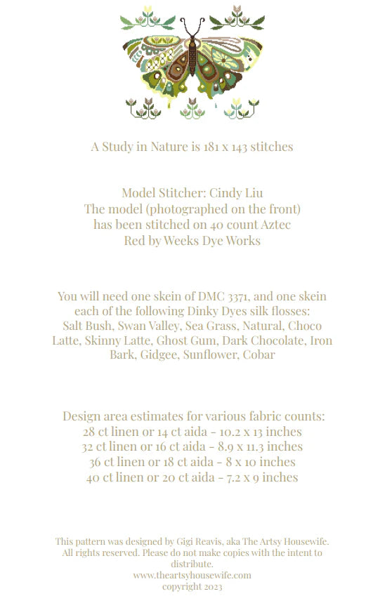 A Study in Nature - Cross Stitch Pattern