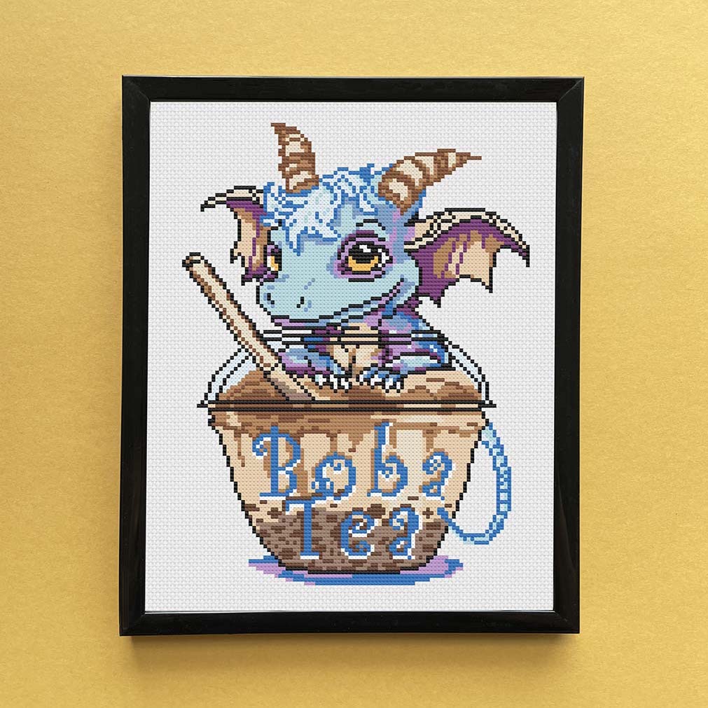 Boba Tea with George -  Cross Stitch Pattern