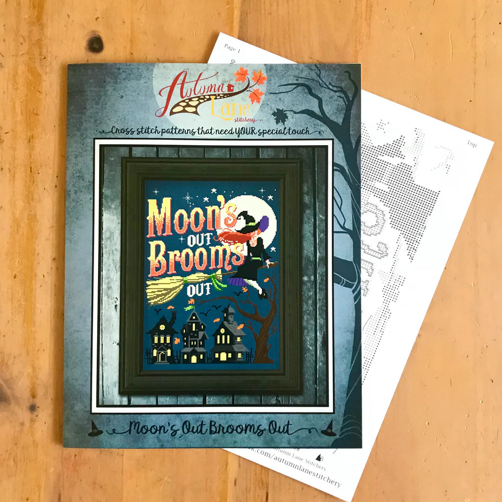 Moon's Out Brooms Out - Cross Stitch Pattern