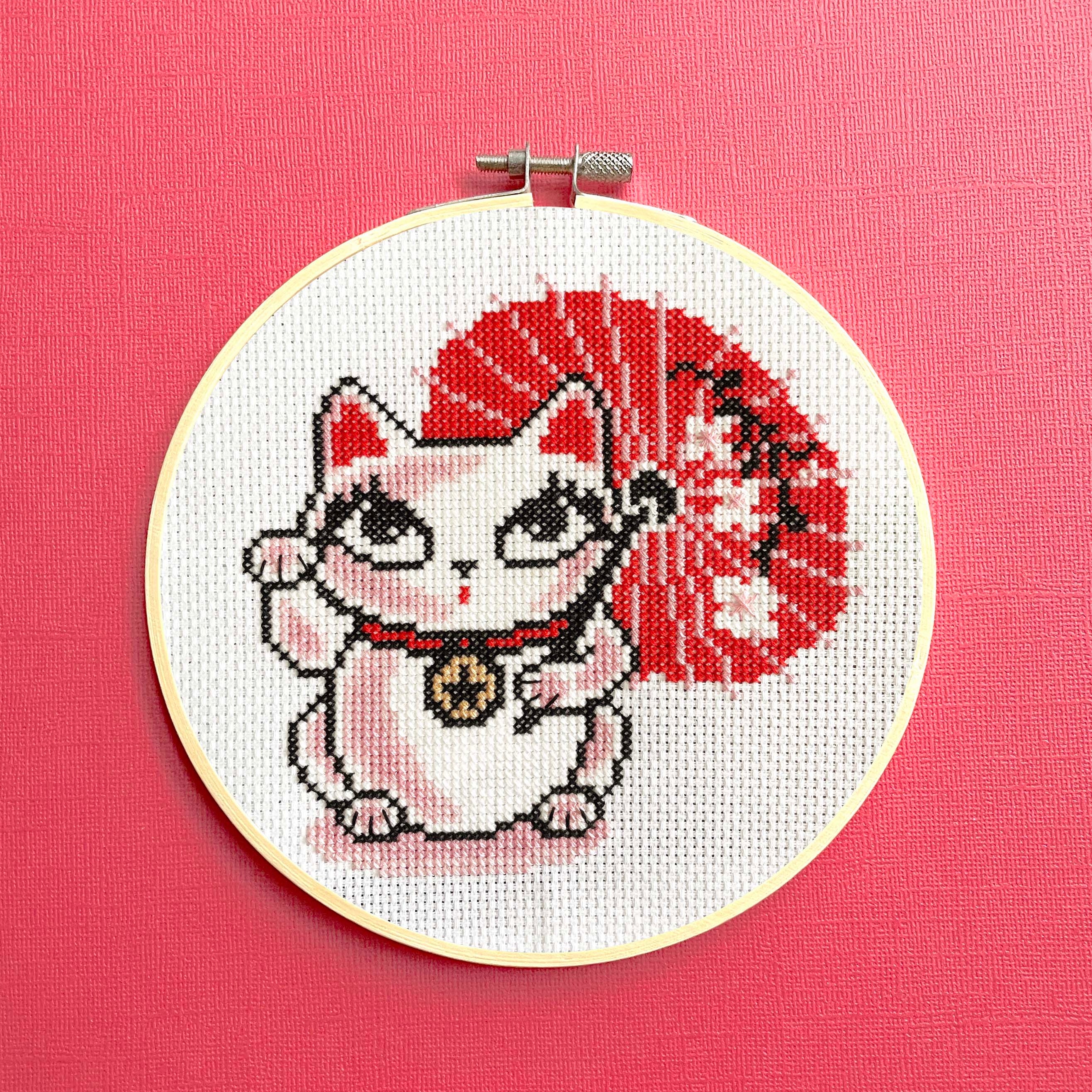 Lucky Kitty - Cross Stitch Pattern