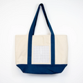 Navy Self-Finishing Large Tote Bag