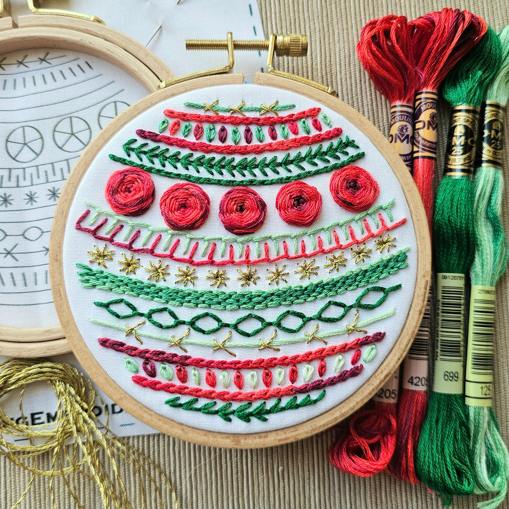 Deck the Halls Holiday Ornament Embroidery Kit