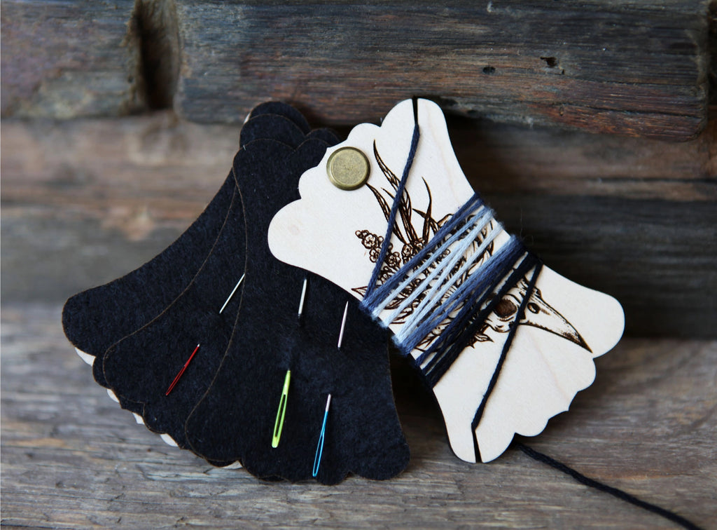 Raven Skull Needle Minder Book