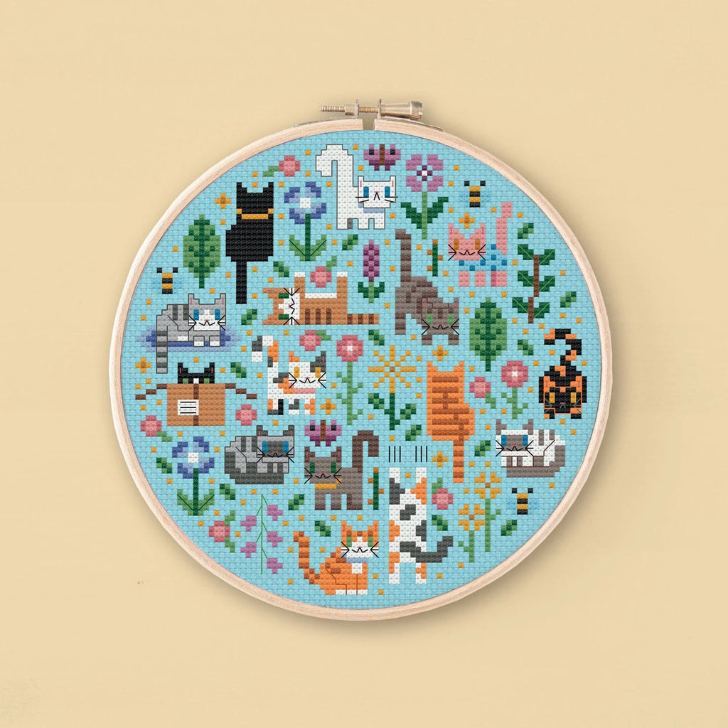 Mini Cat Garden - Cross Stitch Pattern