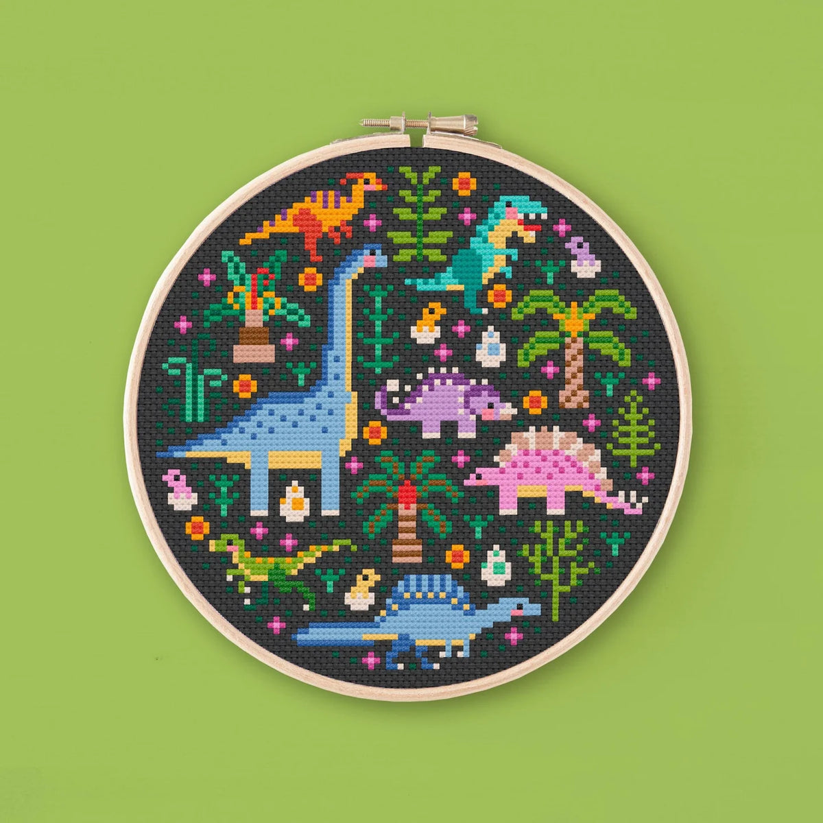 Mini Dino Garden 2 - Cross Stitch Pattern