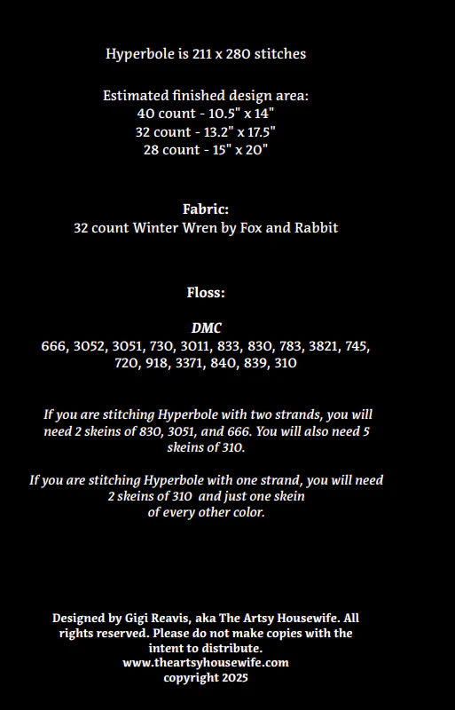 Hyperbole - Cross Stitch Pattern