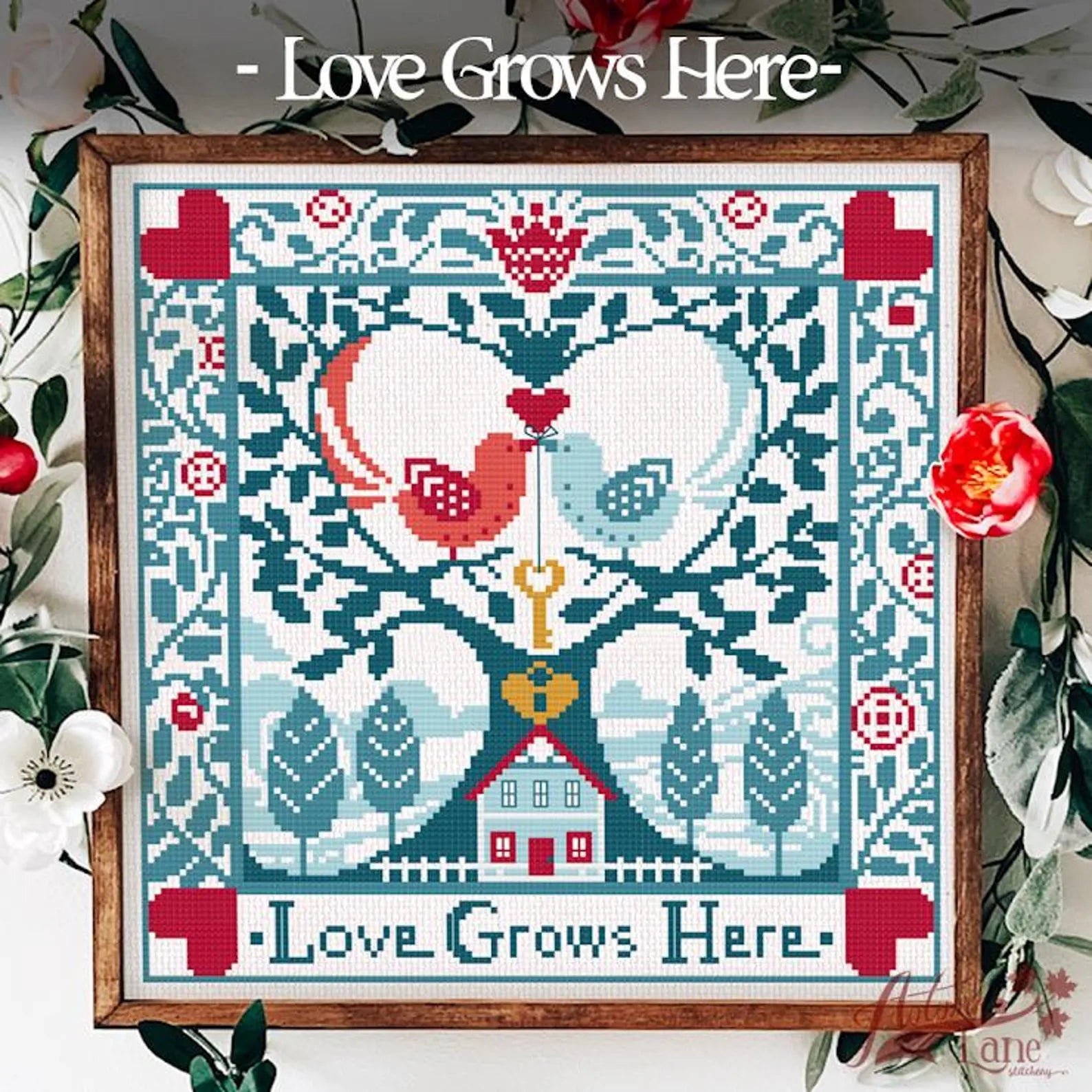 Love Grows Here - Cross Stitch Pattern