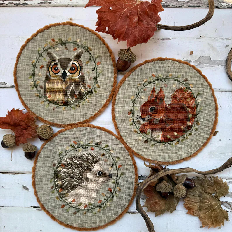 Fall Animals Trio - Cross Stitch Pattern