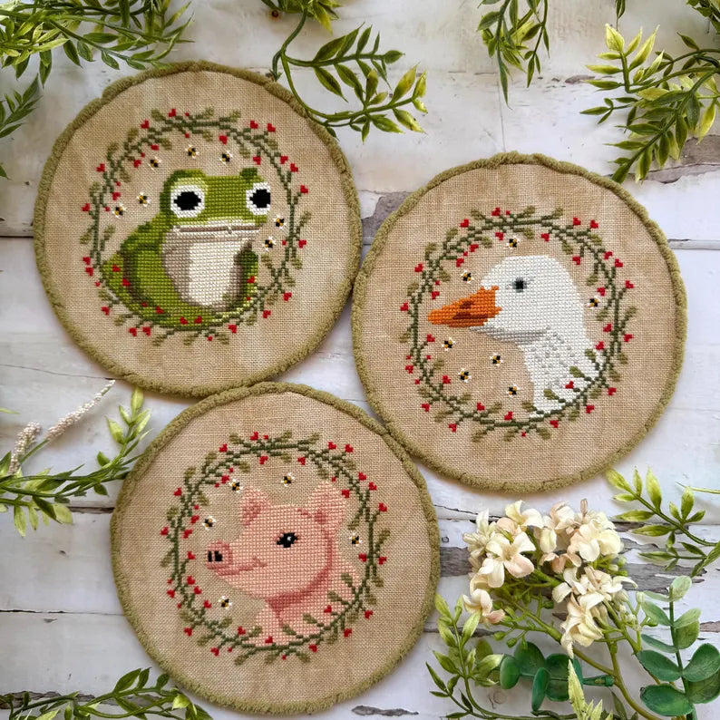 Countryside Animals Trio - Cross Stitch Pattern